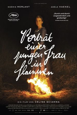 Porträt einer jungen Frau in Flammen poster