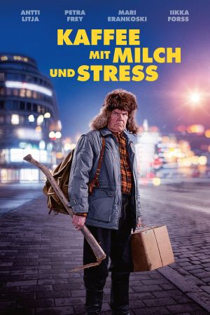 Kaffee mit Milch und Stress poster