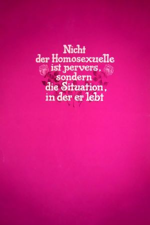 Nicht der Homosexuelle ist pervers, sondern die Situation, in der er lebt poster